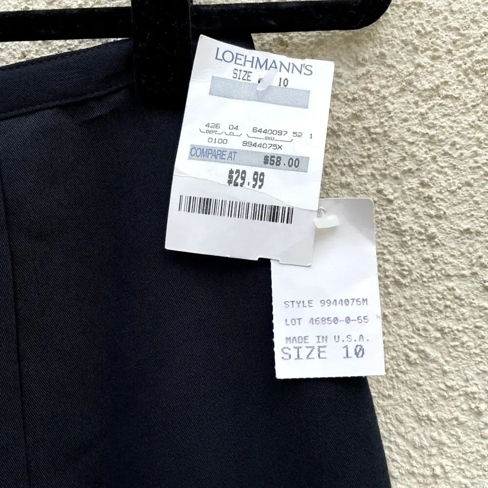 NEW Vintage Black Skirt ILGWU Union Made USA 10 - Picture 3 of 8